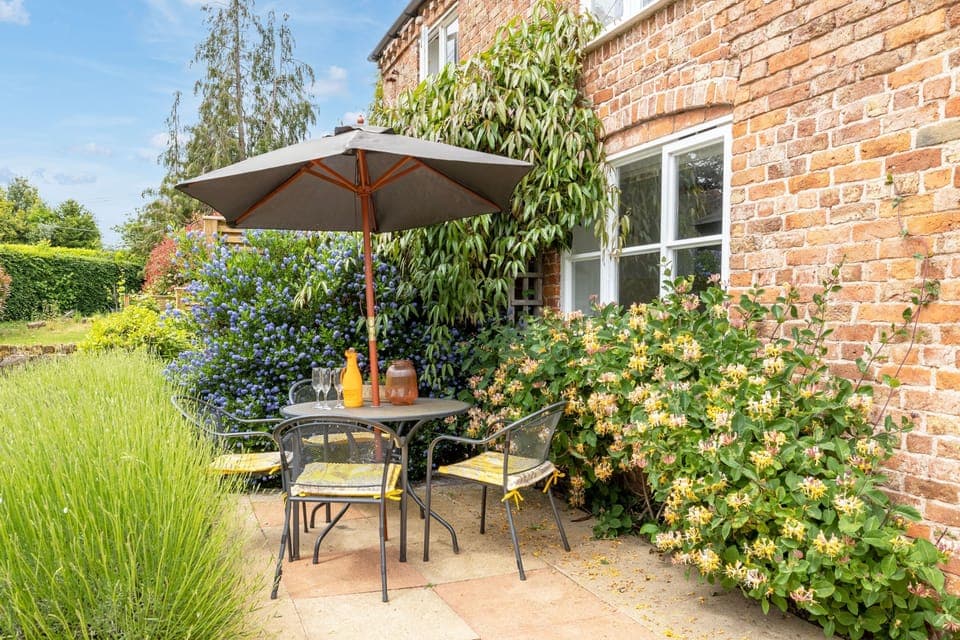 The private terrace is a suntrap in summer,  and with the heavy scent of lavender and gentle buzz of some very busy bees filling the air it is hard not to feel instantly relaxed here