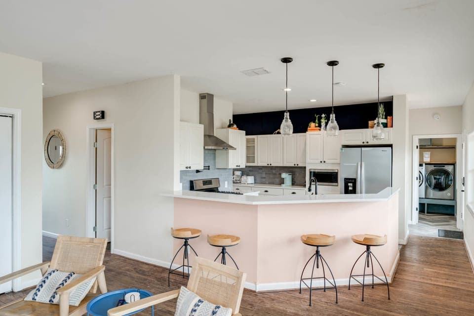 1st floor kitchen with lake views! Open to living area