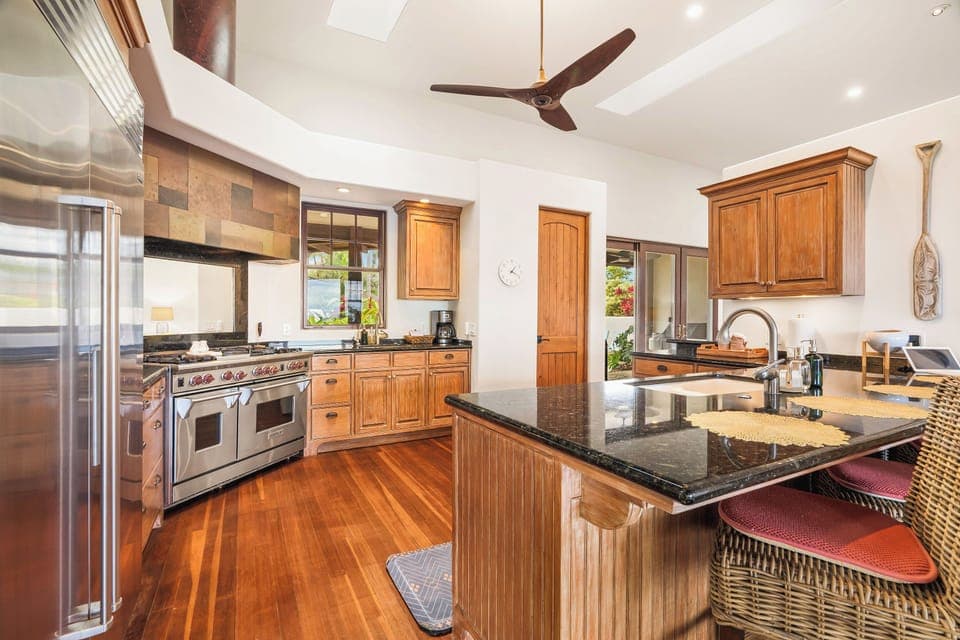 Chef's Kitchen with Wolf Range and full stocked pantry