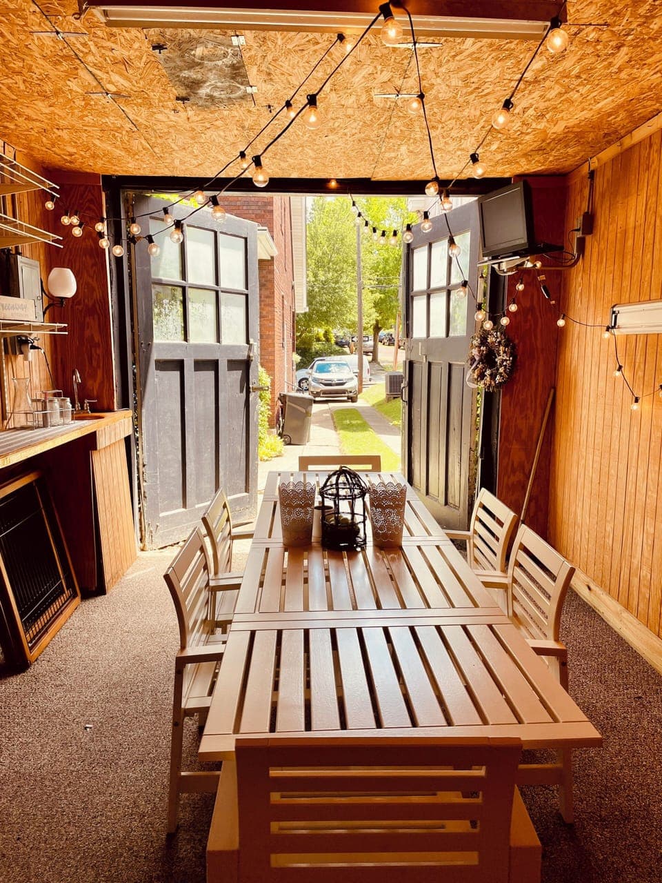 Outdoor entertaining space — perfect for Draft weekend gatherings