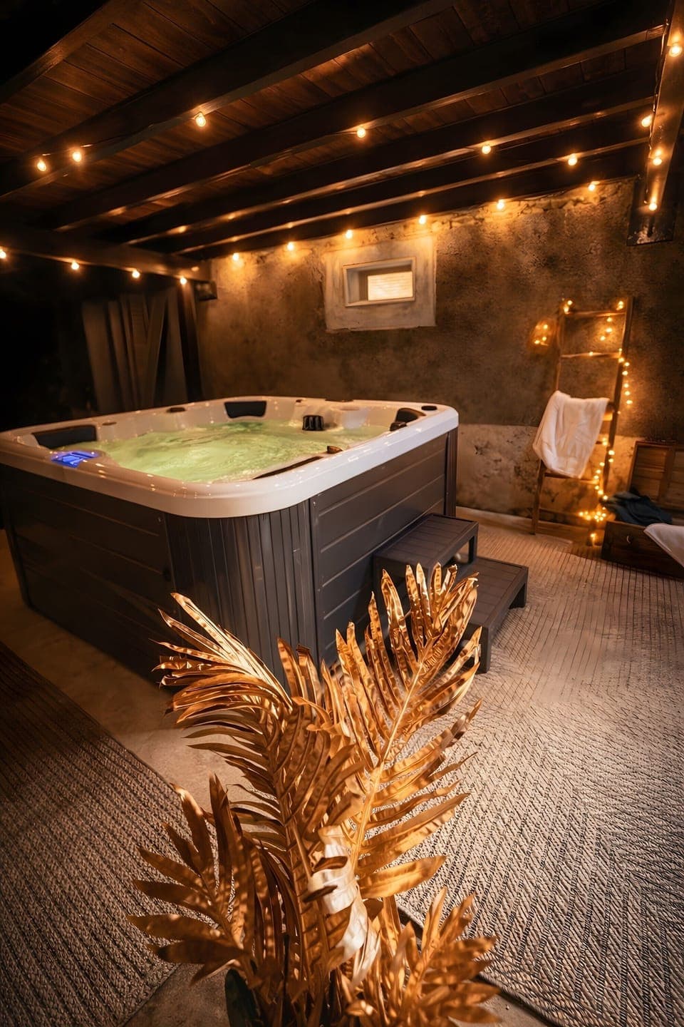 Indoor spa tub