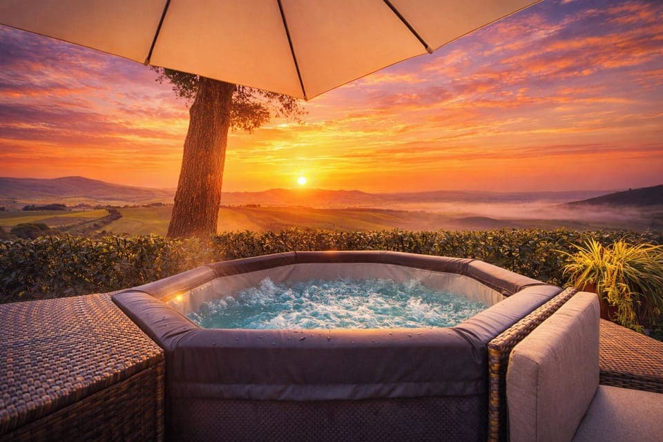 Outdoor spa tub