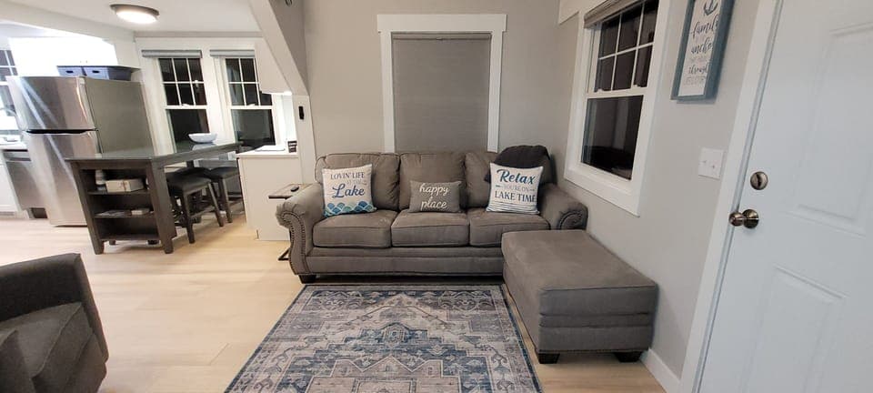 Sleeper sofa with a Memory Foam mattress.  Memory foam mean no bars in your back