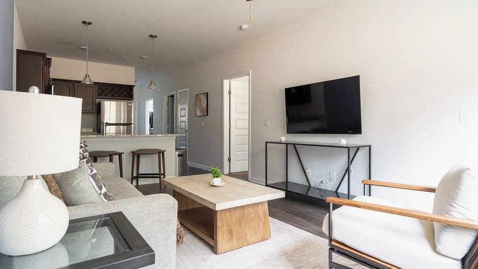 Apartment (2 Bedrooms) | Living area | 50-inch Smart TV with digital channels