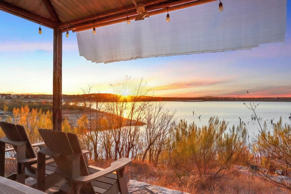 Watch golden sunsets paint the lake