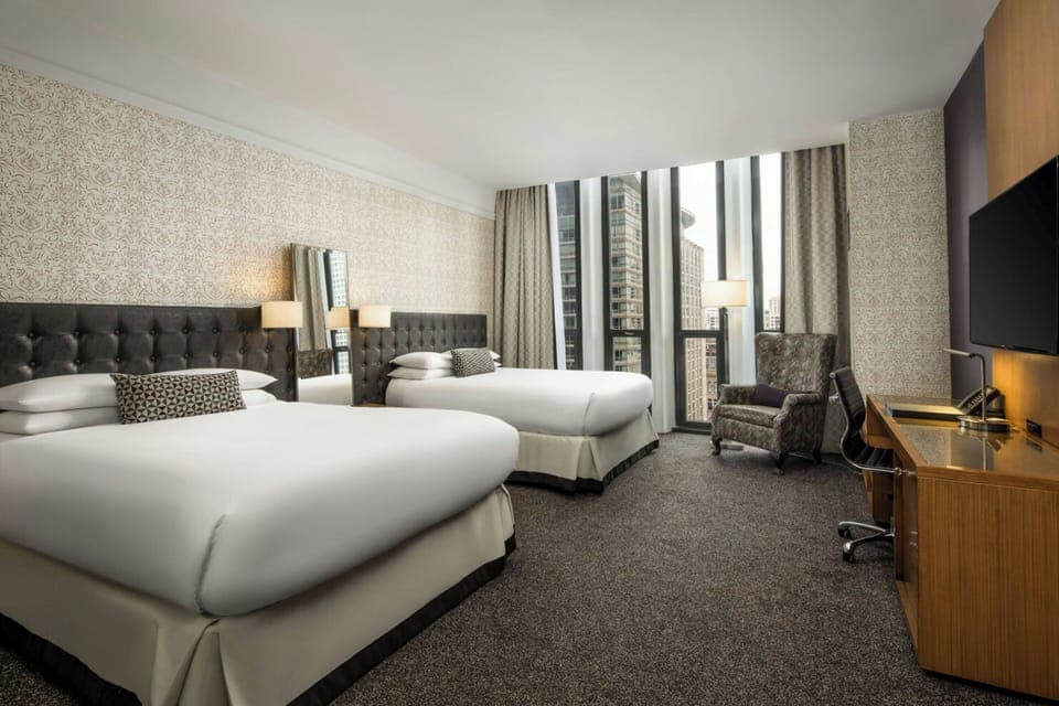 Premium bedding, pillowtop beds, in-room safe, desk