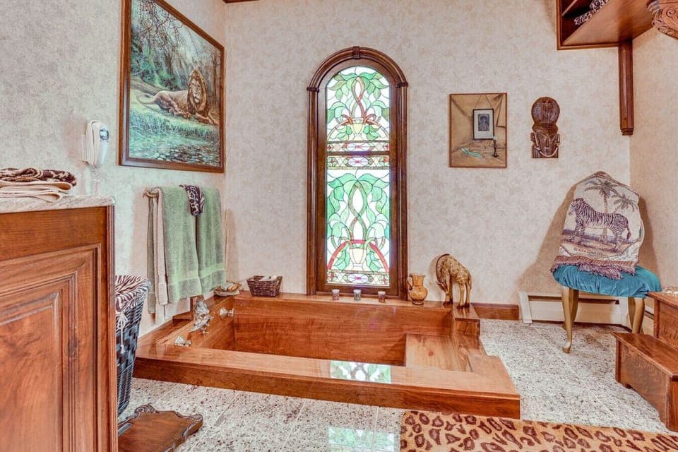 Bathroom 1 | Deep Soaking Tub & Custom Wood Vanity