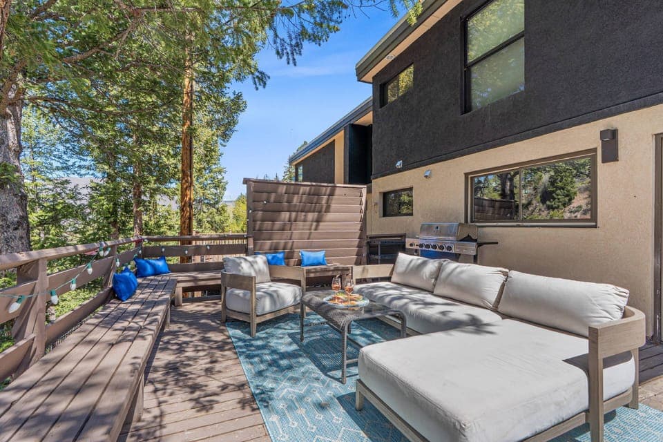 Spring, summer and fall the back deck is a special feature of this incredible vacation rental.