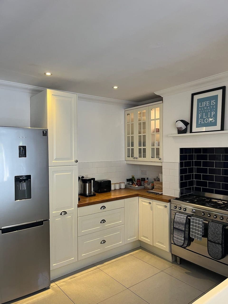 Kitchen with Nespresso coffee machine and nutribullet blender