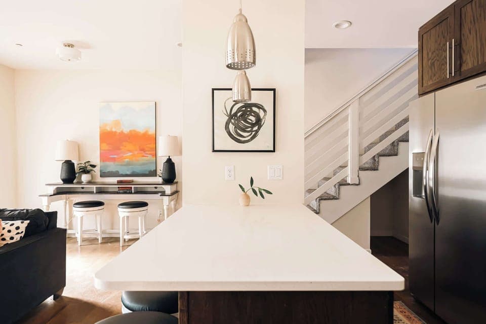 Kitchen island with bar-style chair seating