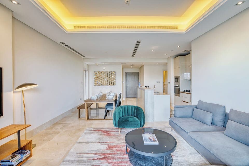 Luxury Apartment, Multiple Beds, Sea View, Beachfront | Living area