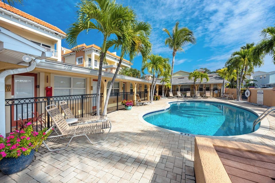 common area with pool