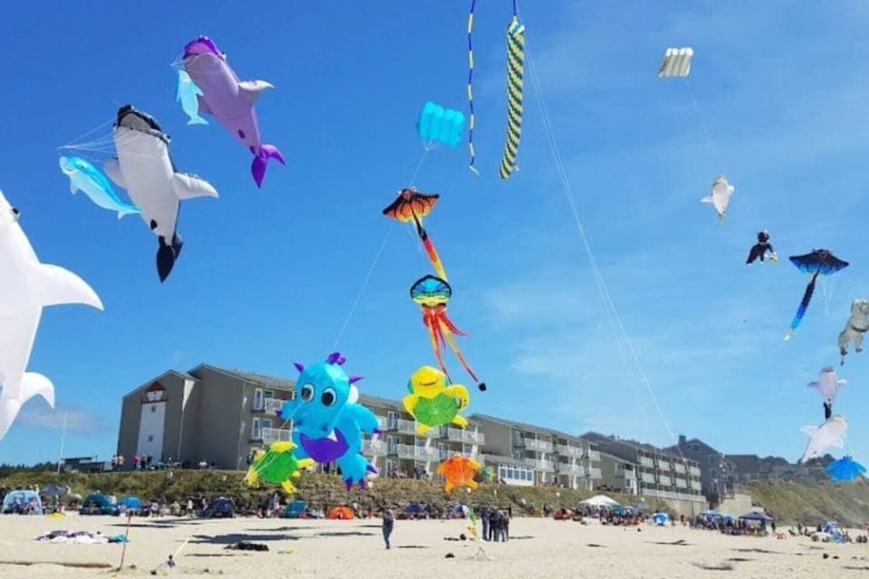 3 minute walk to the beach that hosts the Lincoln City Kite Festival on June 22nd & 23rd and again in the Fall September 7th & 8th. Fun and festivities fill the day with kites, food and music! My personal favorites are the synchronized stunt kites! 