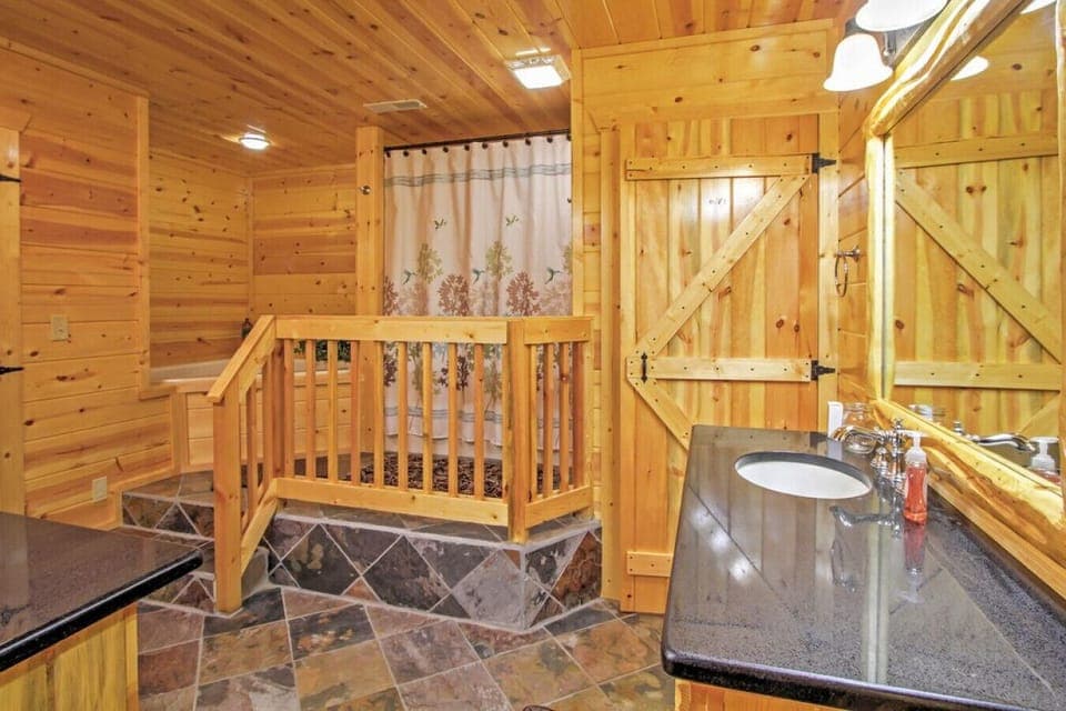 Bathroom 2 | Soaking Tub | Rustic Wood Accents