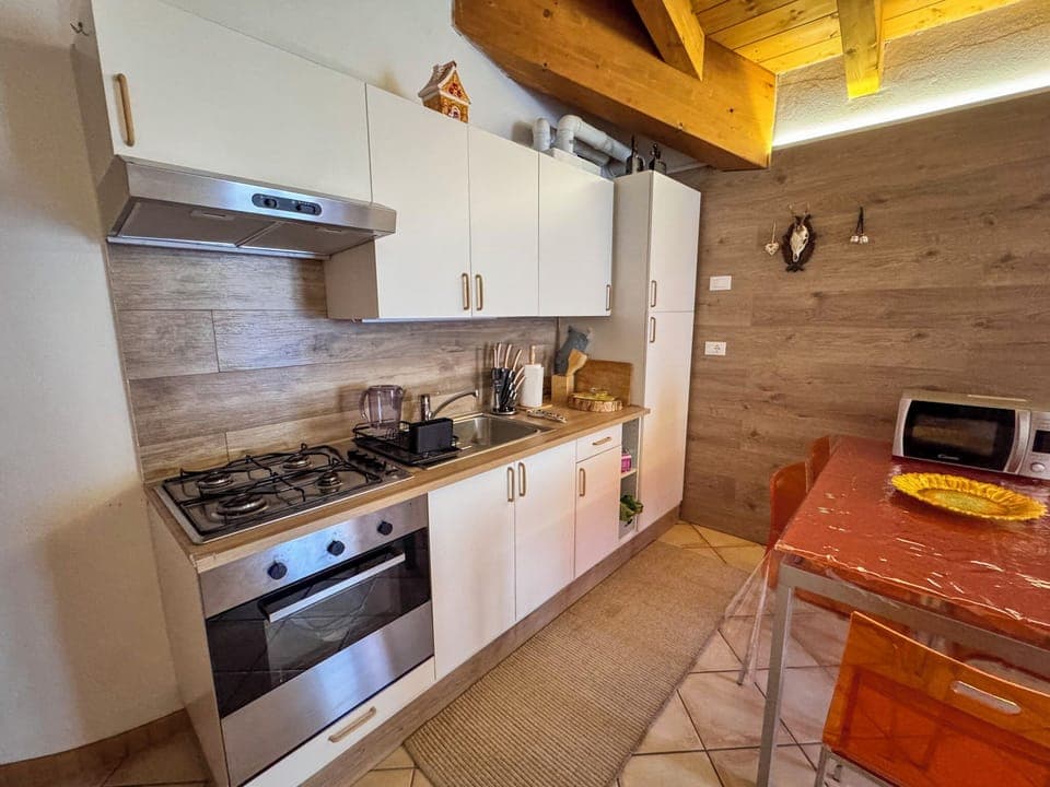 Full-size fridge, microwave, oven, stovetop