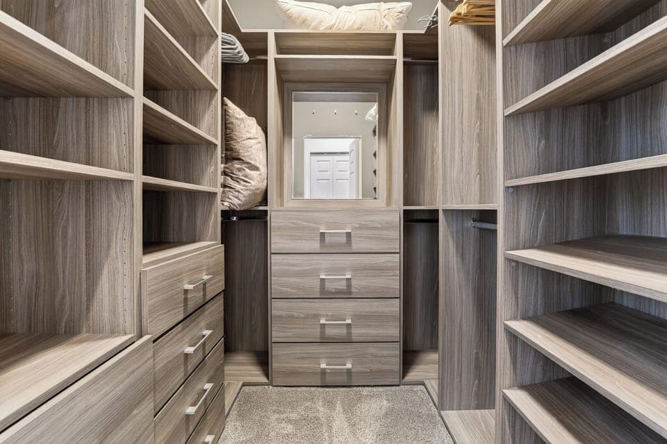 Large closet in the primary bedroom.