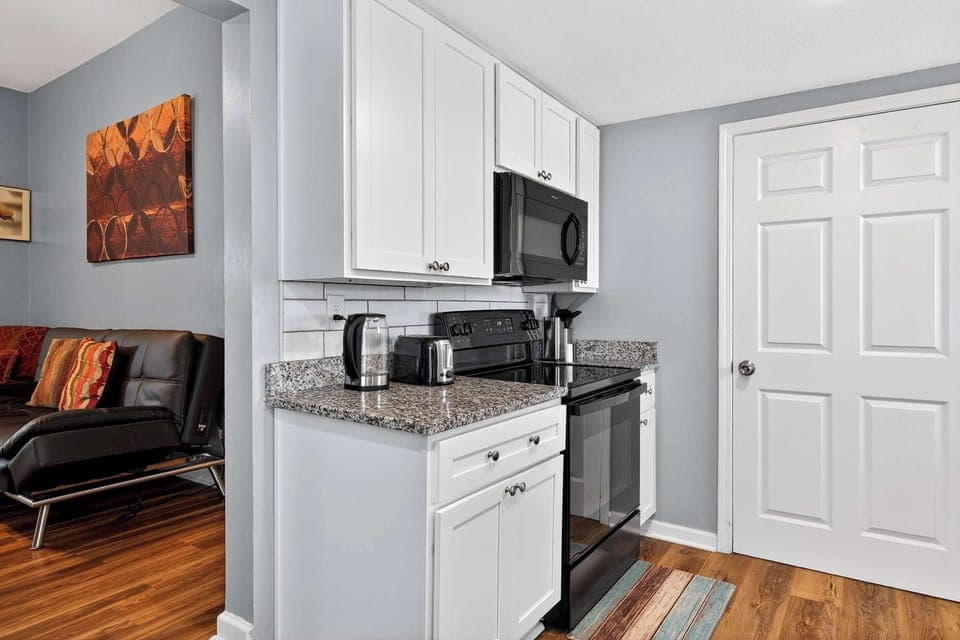 Kitchen: Start your day right with fresh coffee and a functional kitchen ready for your group.