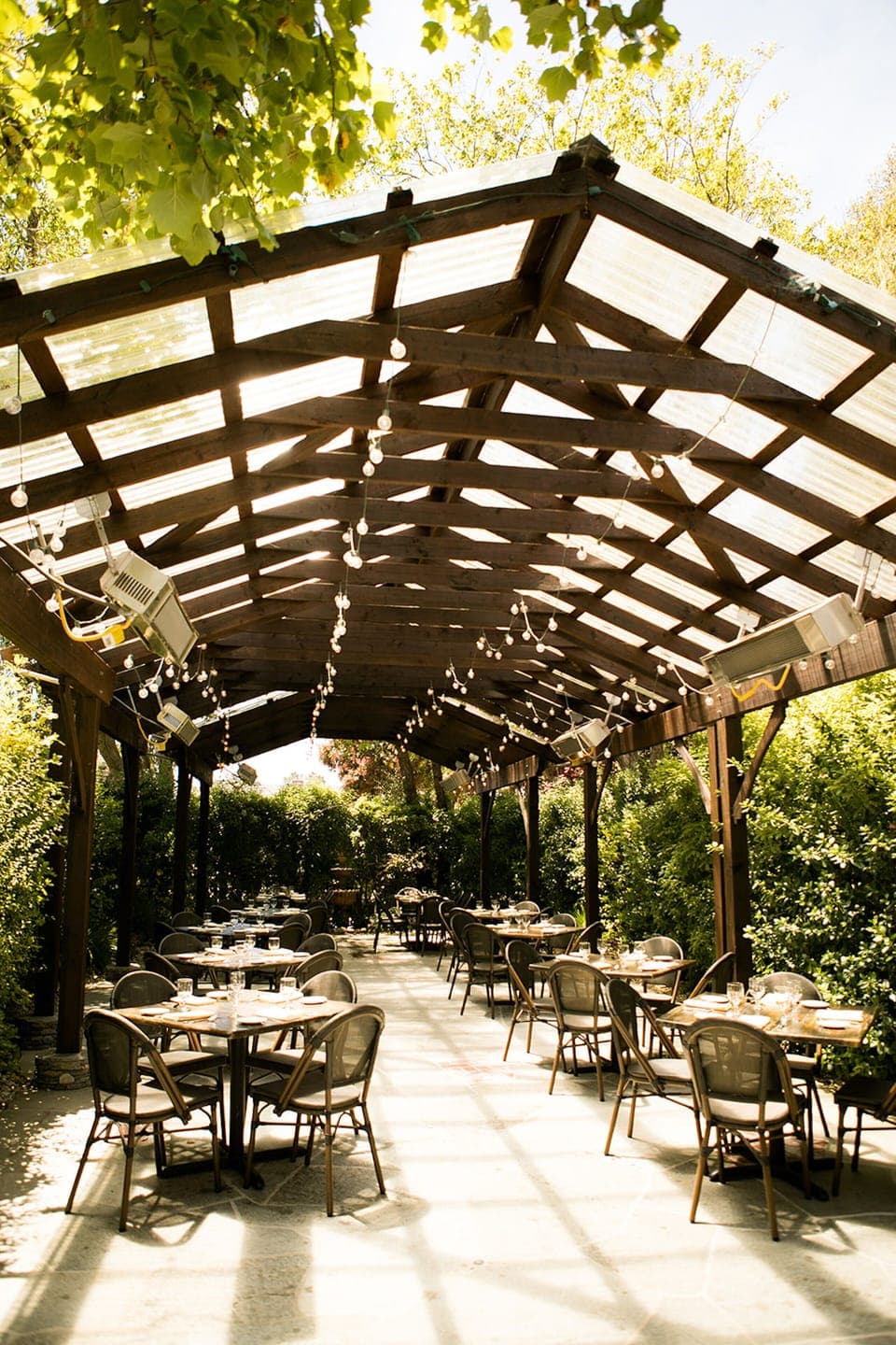 Outdoor banquet area