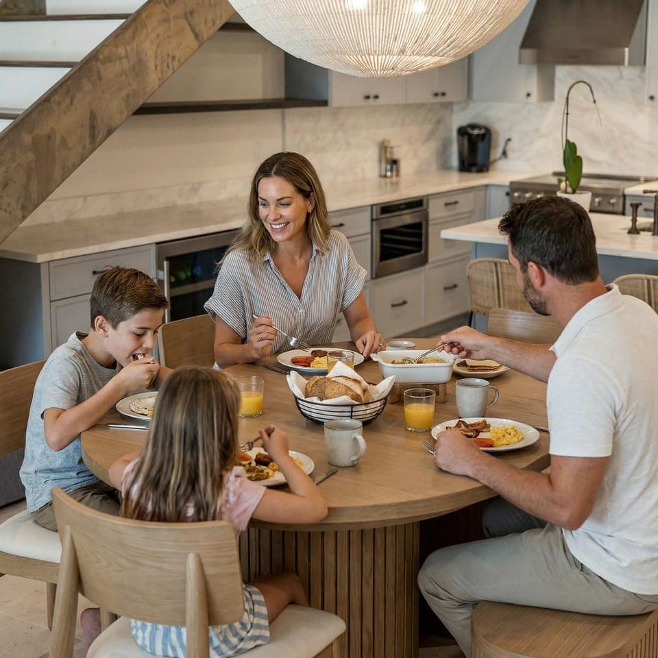 Gather ’round, feast your eyes (and your appetite)! Our dining area is perfect for hearty meals, laughter-filled conversations, and maybe even a little friendly competition over the last slice.