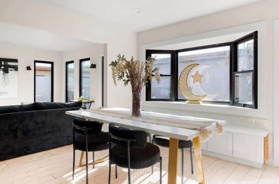 Enjoy shared meals or family dinners in the bright, open dining space.