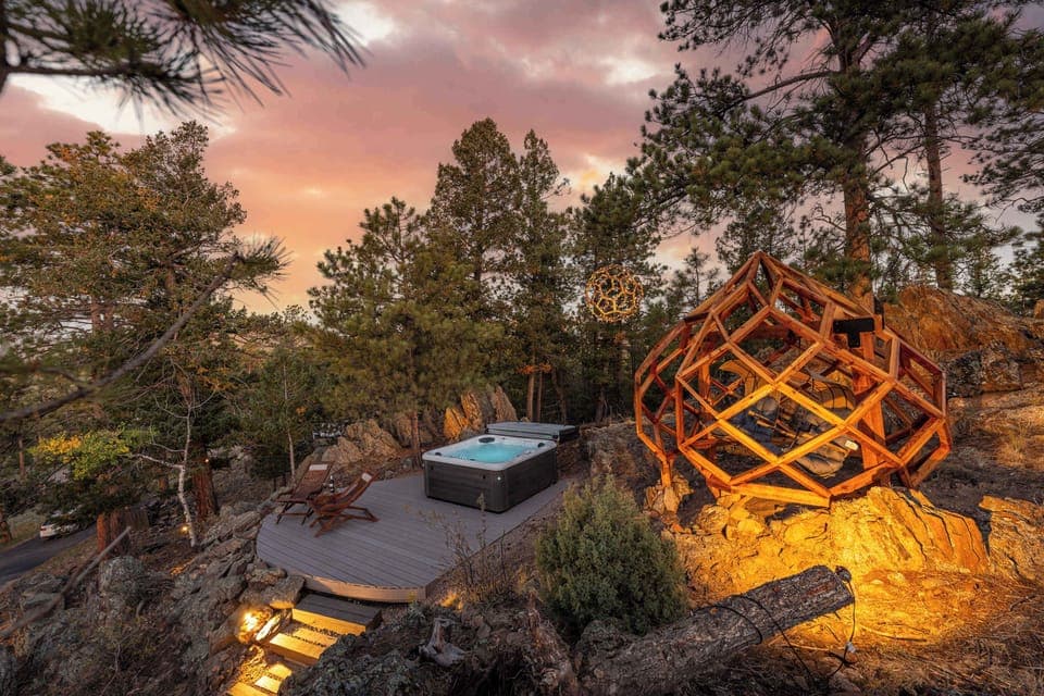 Your Private Mountain "Hot Spring" – Soak beneath the stars among mossy rocks and trees under the softly glowing Geo Moon.