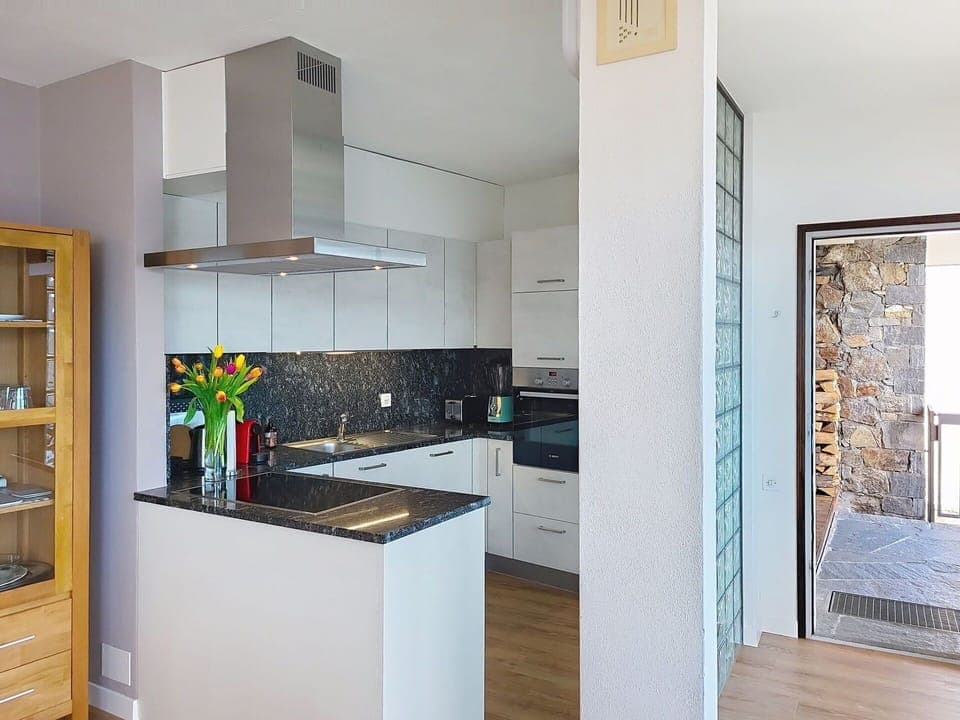 Kitchen, Countertop, Interior Design, Flooring, Floor, Kitchen Appliance, Cabinetry, Furniture, Wood, Ceiling