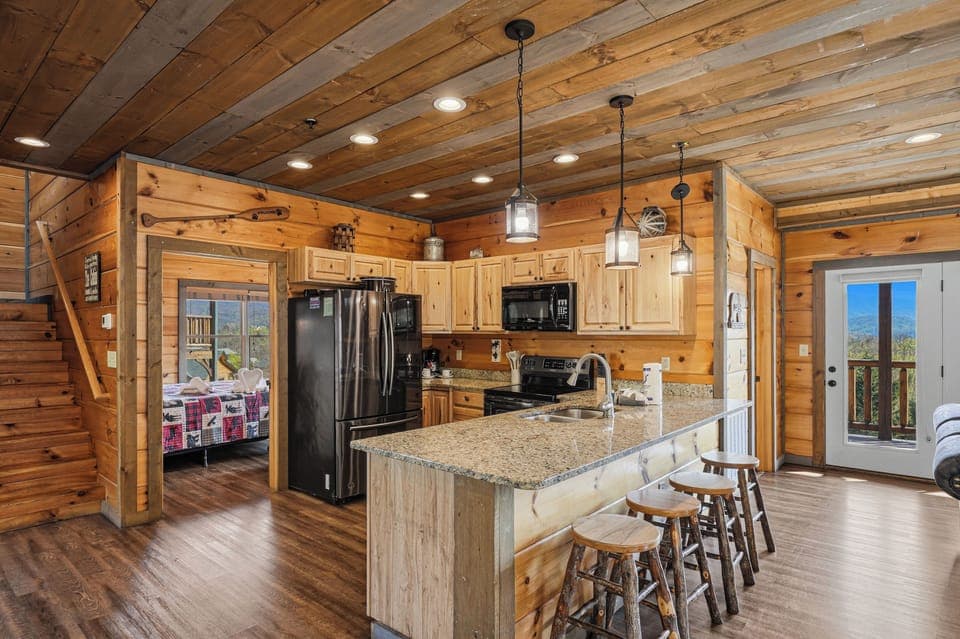 Fully equipped kitchen with modern appliances