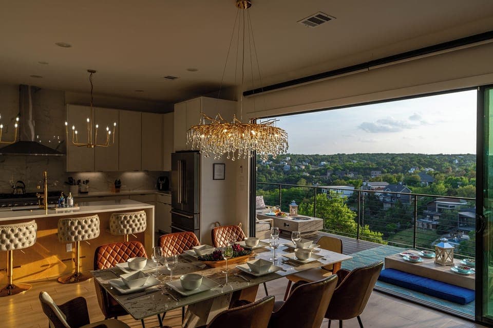 Every meal is a celebration, with amazing views surrounding the dining area