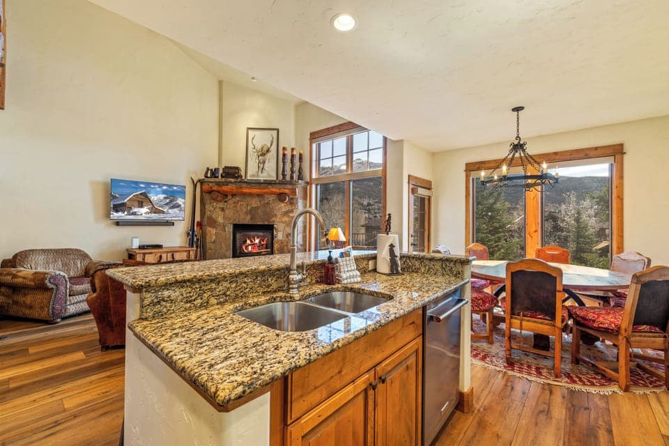 Views from the fully equipped kitchen