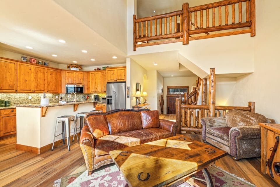 Living area leads into the kitchen