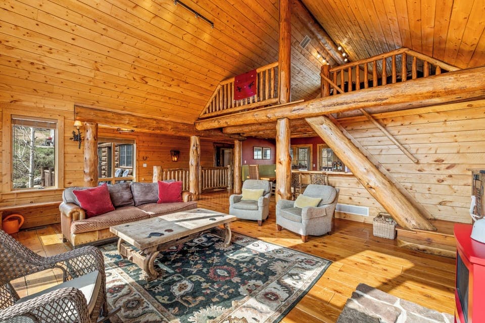 Spacious living area with loft