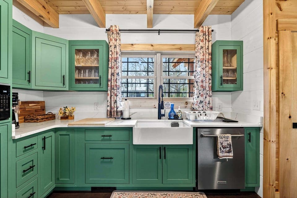 Kitchen: A fully equipped cabin kitchen ready for home-cooked meals.