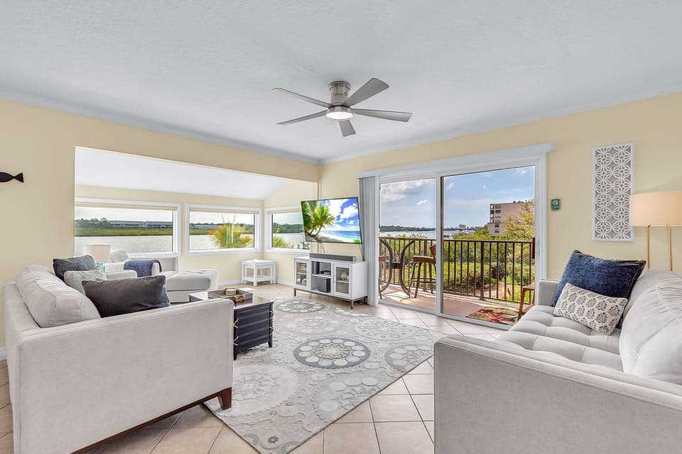 Bright, Open Living Room with Balcony Access - 2nd Level