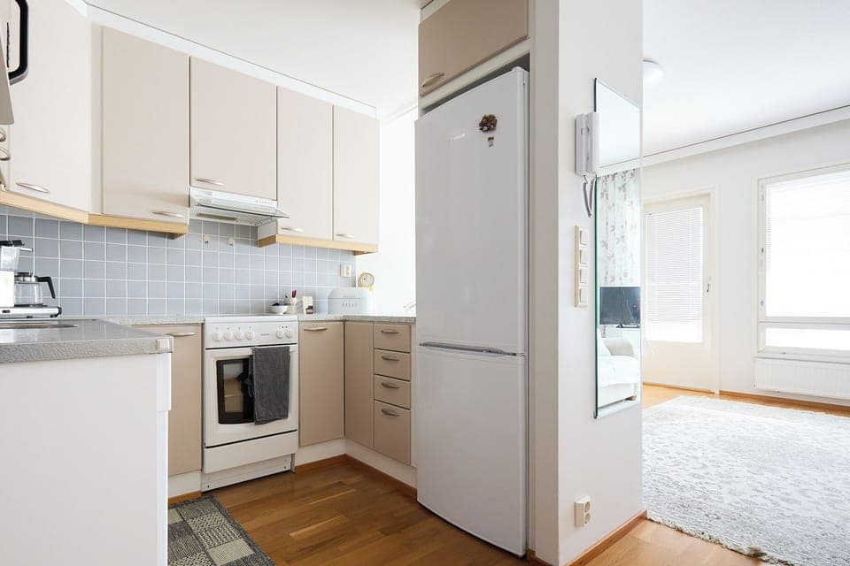 Standard Apartment, Courtyard View | Private kitchen | Full-size fridge, microwave, oven, stovetop