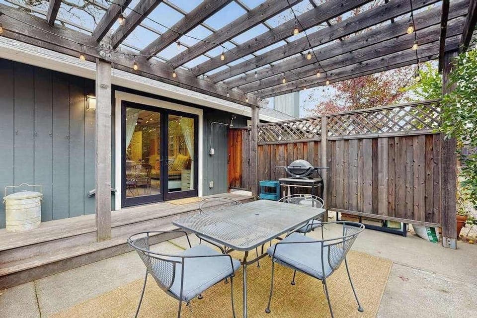 Unwind on your private covered patio draped in string lights — fire up the BBQ grill and savor an al fresco dinner under the Sonoma sky after a day of wine tasting in the valley.