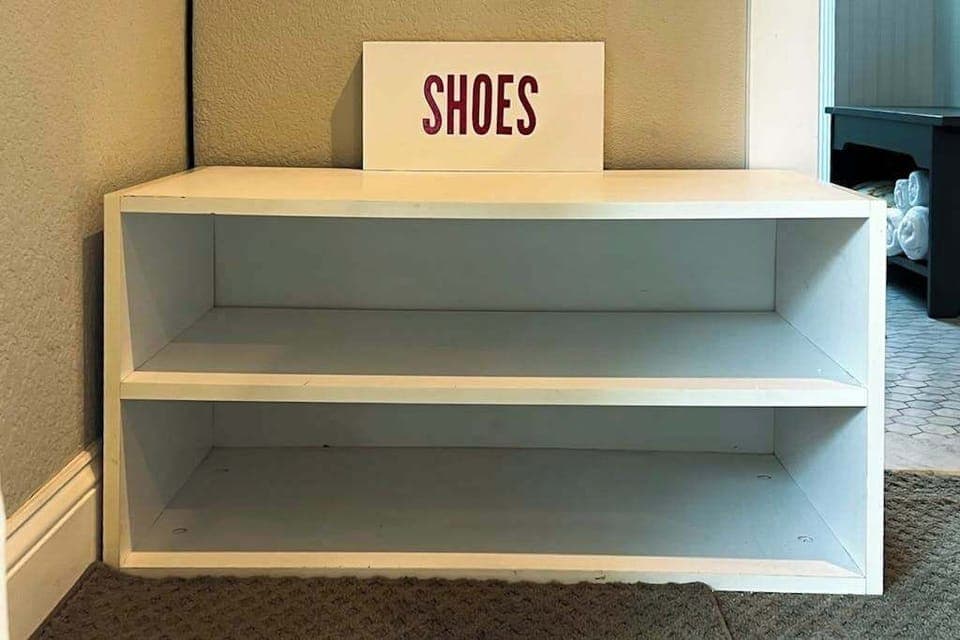 Kick off your vineyard-hopping shoes at the door — your dedicated shoe rack keeps your Sonoma retreat tidy and relaxed from the moment you step inside.