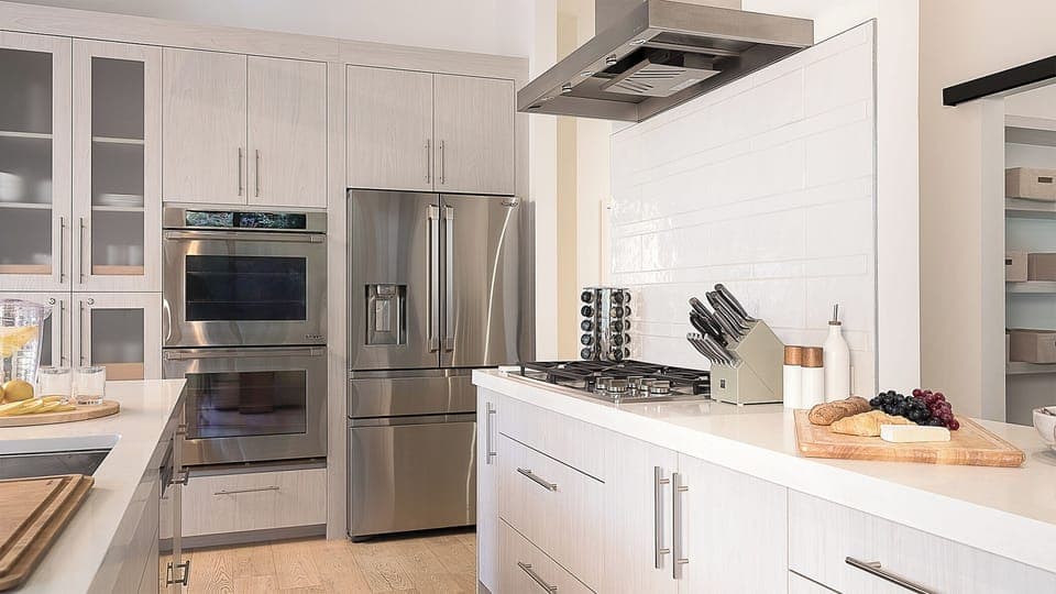 Kitchen, Main Level - Range with hood and refrigerator