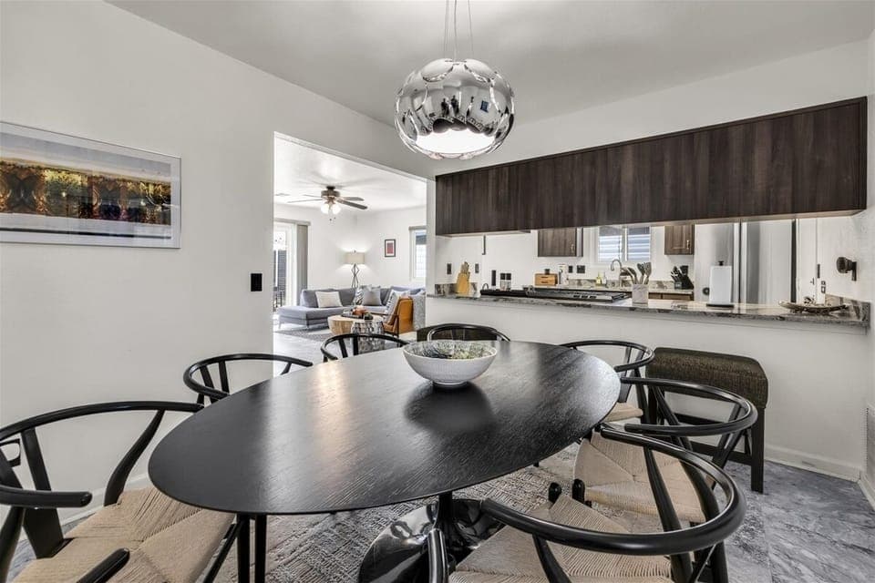 Open dining space connected to the kitchen and living room