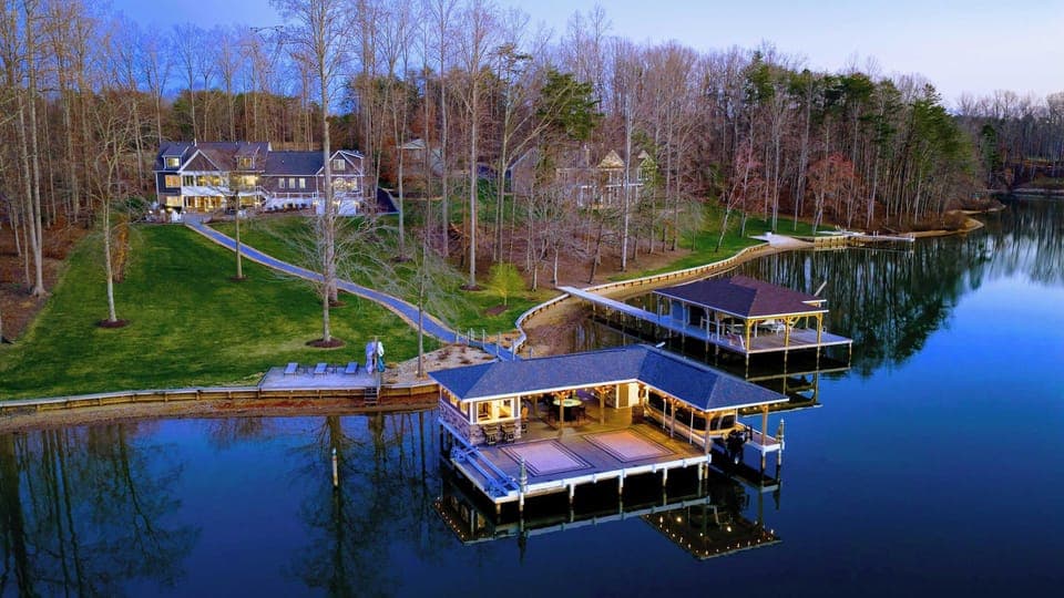 Backyard - The lake takes center stage from this side of the property, a constant view all day.