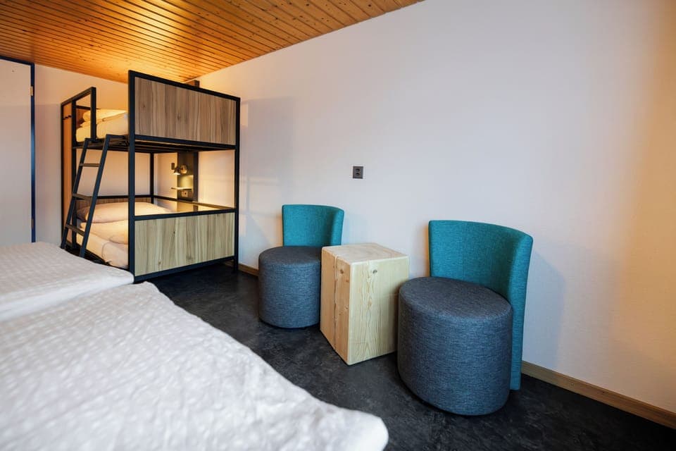 Quadruple Room, Shared Bathroom, Mountain View | Hypo-allergenic bedding, in-room safe, blackout drapes, free WiFi