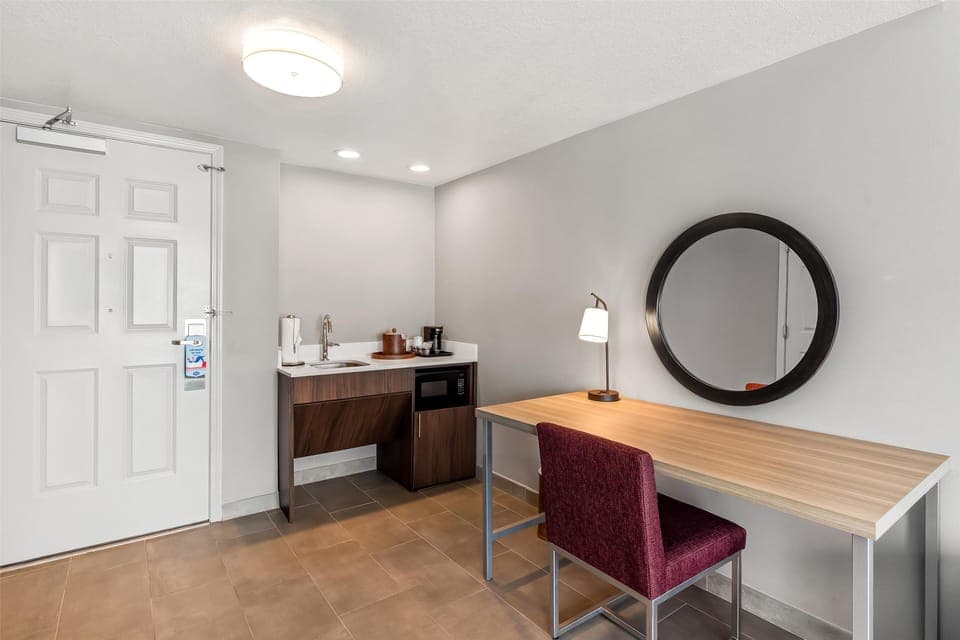 Room, 1 King Bed, Non Smoking- Roll In Shower | Desk, blackout drapes, iron/ironing board, rollaway beds