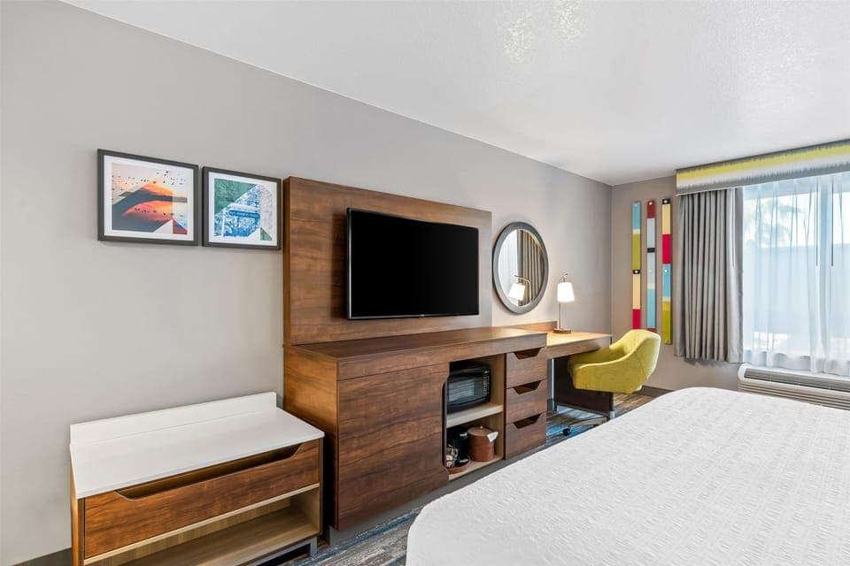 One King Bed, Non-Smoking (Hearing Accessories) | Desk, blackout drapes, iron/ironing board, rollaway beds