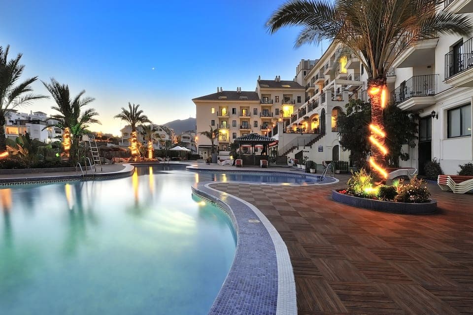 Indoor pool, 2 outdoor pools, pool umbrellas, sun loungers