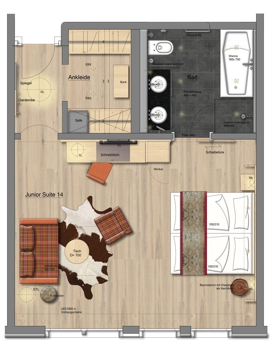 Junior Suite, Balcony, Mountain View | Floor plan
