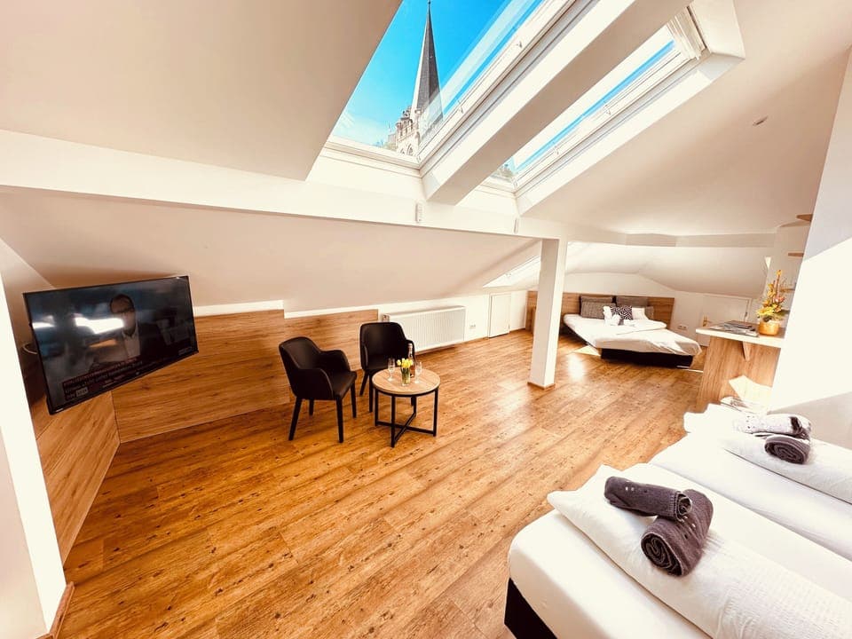 Attic Triple Room | Hypo-allergenic bedding, minibar, in-room safe, desk