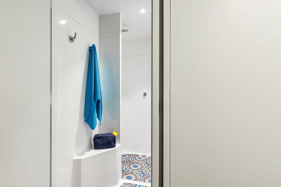 Shower, eco-friendly toiletries, toilet paper