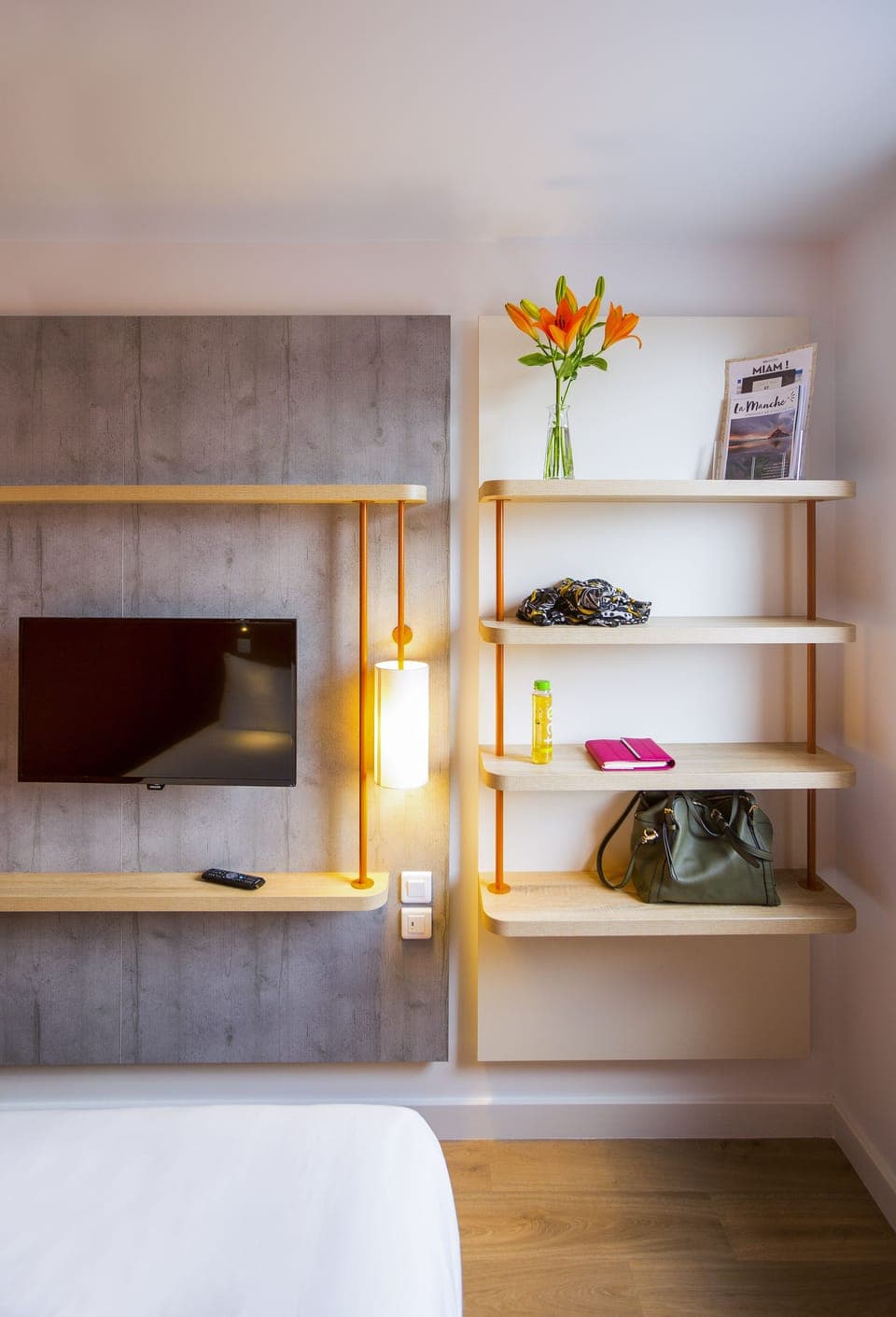 Desk, laptop workspace, blackout drapes, soundproofing