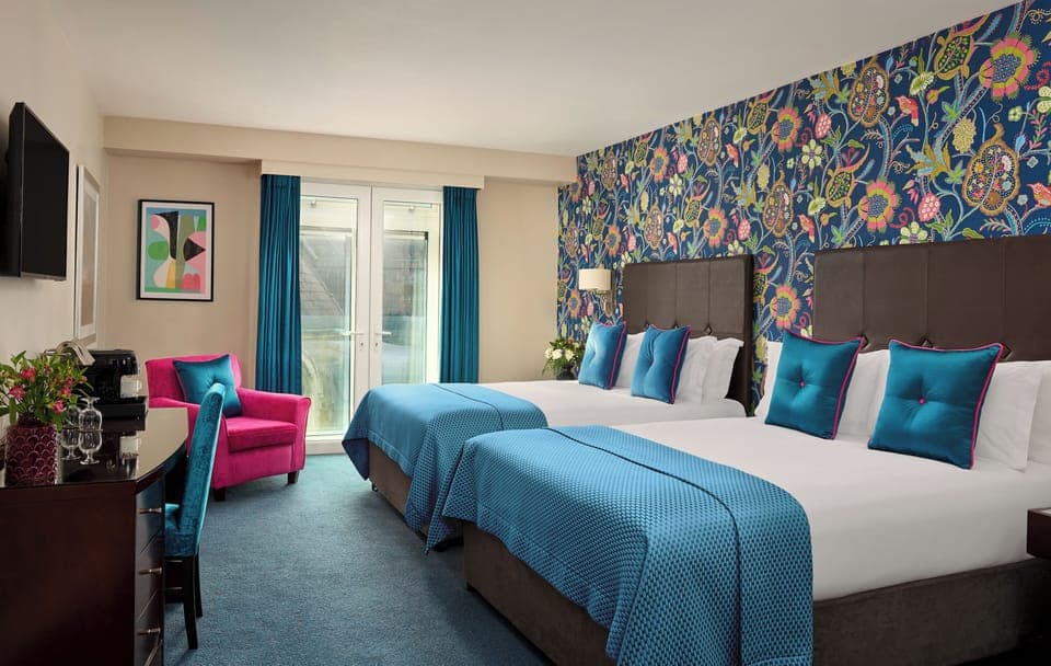 Double Double | Premium bedding, in-room safe, desk, laptop workspace