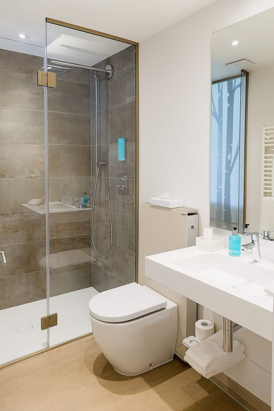 Comfort Double Room, 2 Twin Beds | Bathroom | Shower, deep soaking tub, rainfall showerhead, free toiletries
