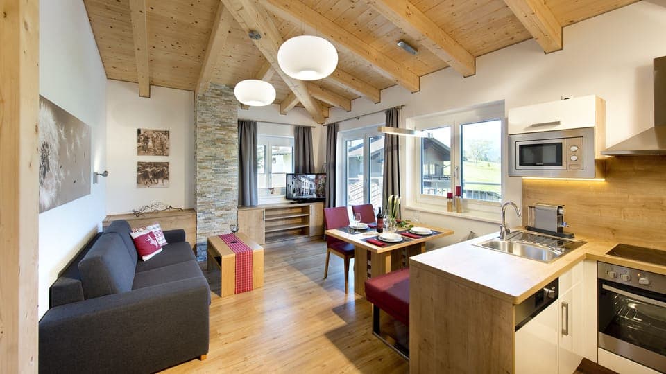 Apartment, 1 Bedroom (Sonnberg) | Living area | Flat-screen TV, foosball, table tennis